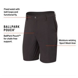 Saxx Ballpark Pouch Go To Town 2N1 Casual Sport Shorts With Liner Size 38